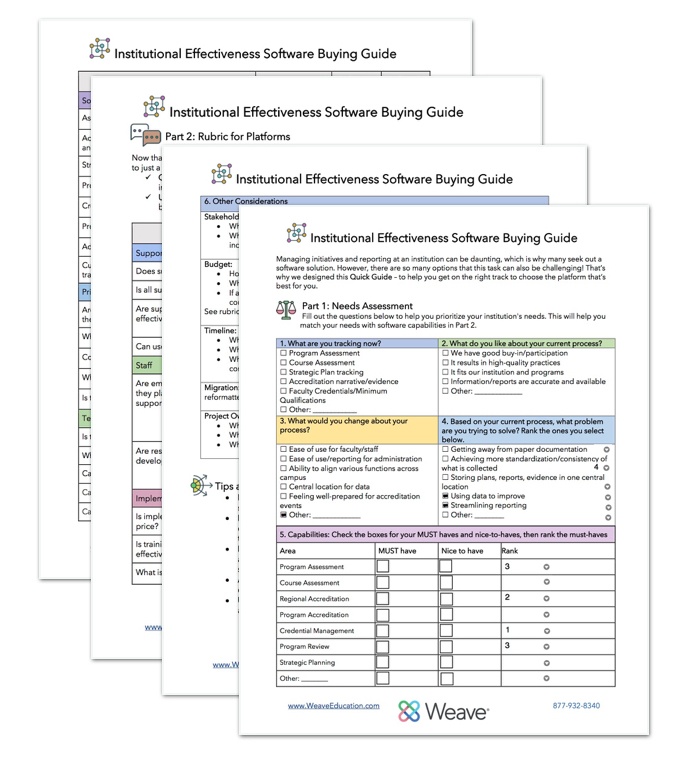 Institutional Effectiveness Software Buying Guide